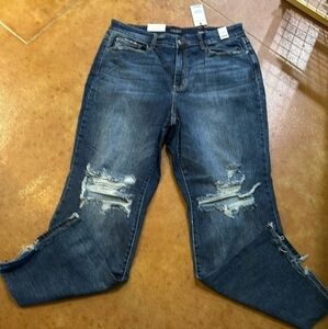 Judy Blue distressed straight cut jeans